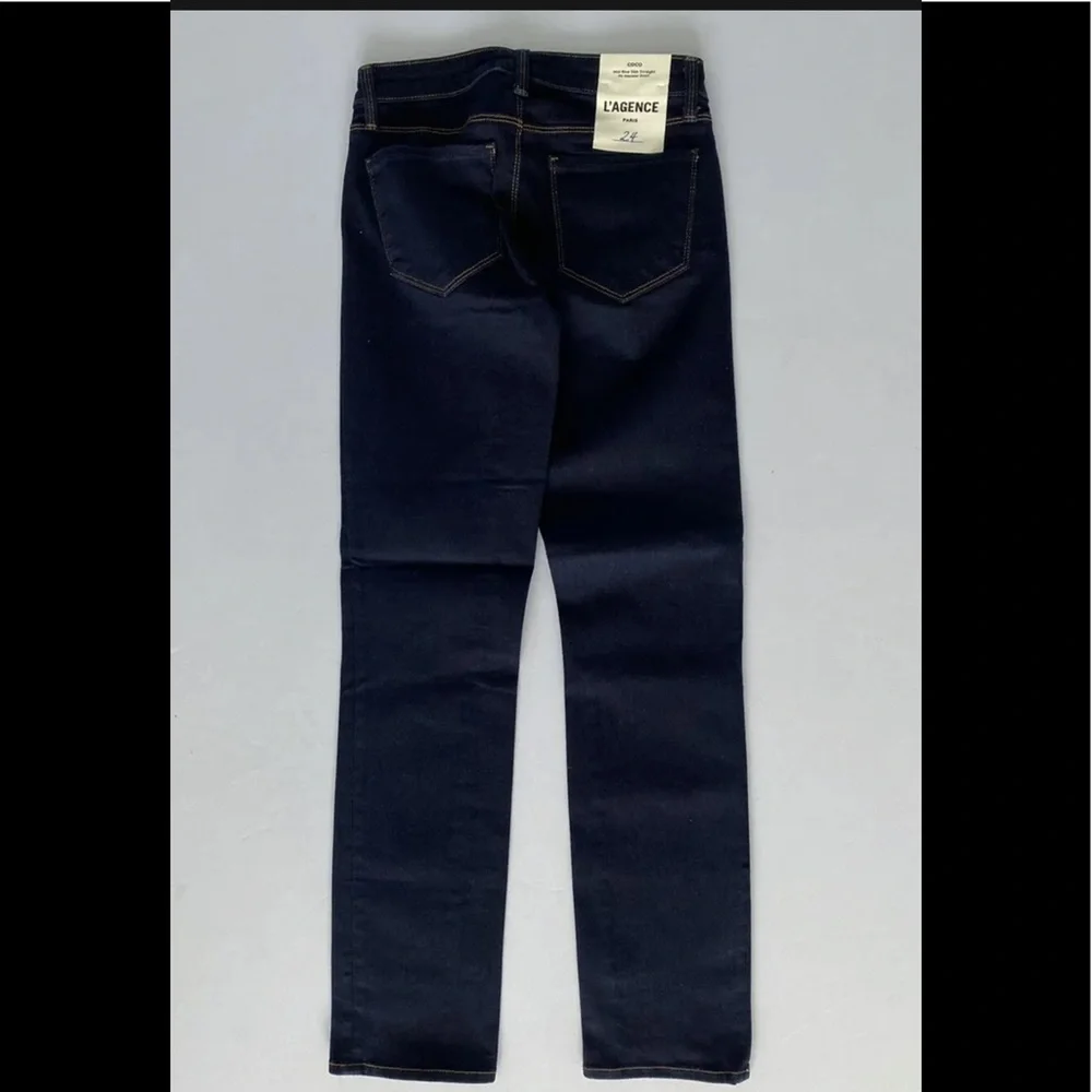 L'AGENCE Coco Mid-Rise Slim Straight Leg Jean Dark Wash 24 25 28 30 31 NWT - Picture 5 of 7
